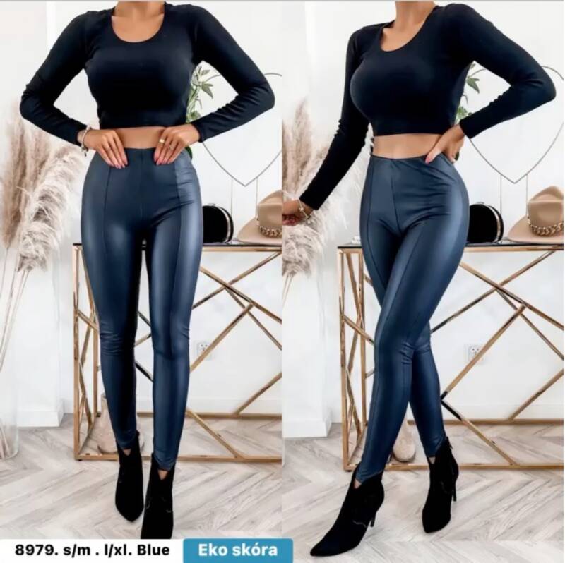 Spodnie skórzane damskie Roz S-XL, 1 kolor Paczka 12 szt